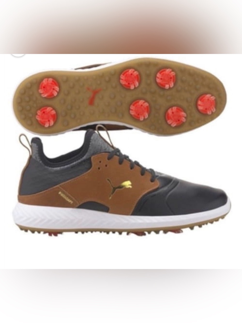 Puma IGNITE PWRADAPT Caged Crafted Golf Shoes 193825-03 Peacoat Brown Mens 11
